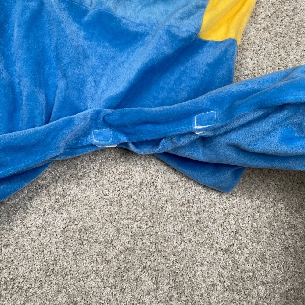 Minions Costume Toddler Blue Yellow One Piece Jumpsuit Soft Fleece - Picture 4 of 9
